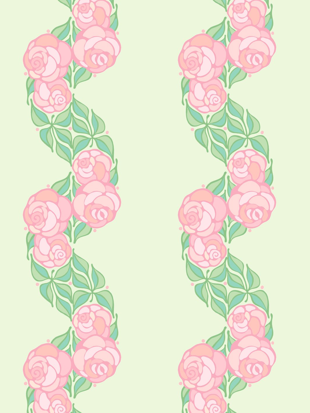 Barbie™ Groovy Floral Stripe Wallpaper in Pistachio Green - Perfect for Nursery, Bedroom, and Boho Home Decor
