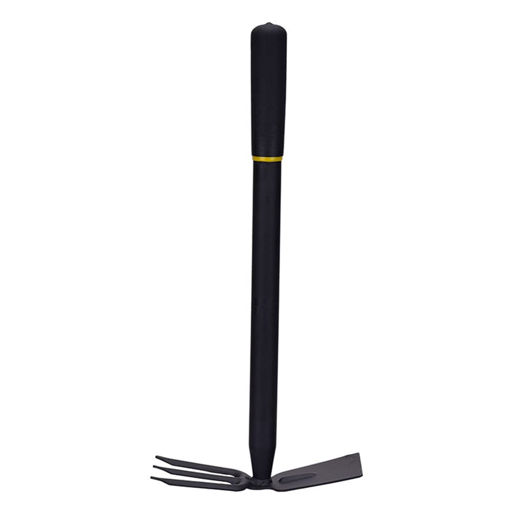 Premium Double Head Garden Hoe & Hand Rake - Heavy Duty Gardening Tool for Soil Cultivation, Loosening & Weeding - Perfect for Vegetable Gardens, Flower Beds & Landscaping Projects