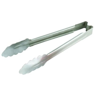 Vollrath 9.5-Inch Stainless Steel Utility Tongs - Heavy Duty Kitchen Tongs for Cooking, Grilling, Serving & Salad Tossing - Professional Restaurant & Home Kitchen Tools