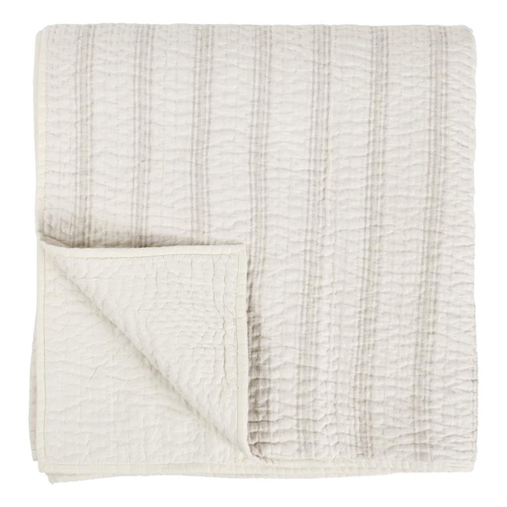 Classic Home Abraham Cotton Linen Queen Quilt Set - Eggshell Beige Bedding for Cozy Comfort | Perfect for Master Bedroom, Guest Room & Luxury Hotel Style