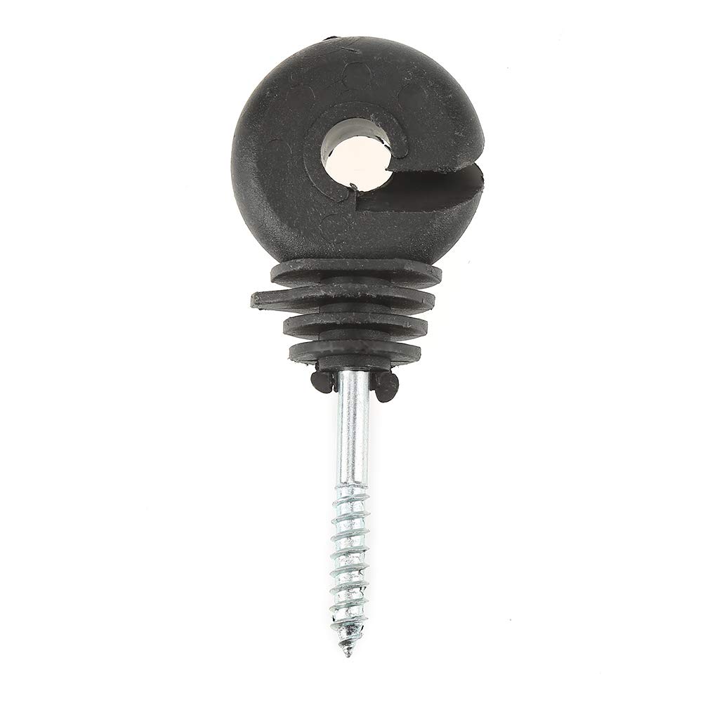 50 Pcs Screw-In Ring Insulators for Electric Fence - Durable Wood Post Pins & Polyrope Insulators - Perfect for Farm, Ranch, and Livestock Fencing (Electric Fence Accessories)