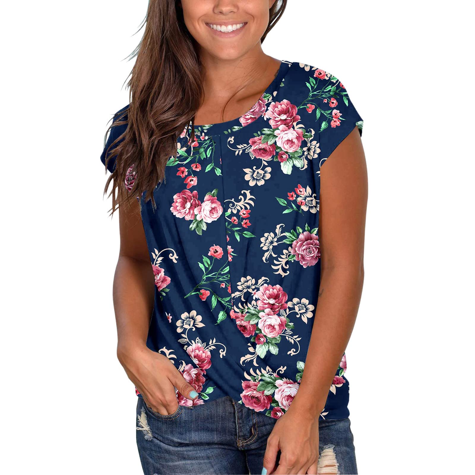 Shangha Women's Summer Casual Green Crop Tops - 2022 Spring & Summer Fashion, Plus Size Dressy Blouses for Women | Perfect for Beach Outings, Date Nights & Summer Vacations