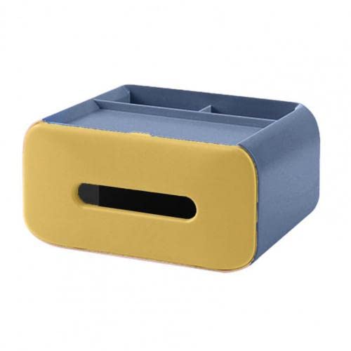 Handcrafted Woven Paper Tissue Box Holder - Simple Household & Restaurant Desktop Napkin Storage Container (Pink/Dark Blue) | Perfect for Living Room, Kitchen, Office & Dining Table Decor