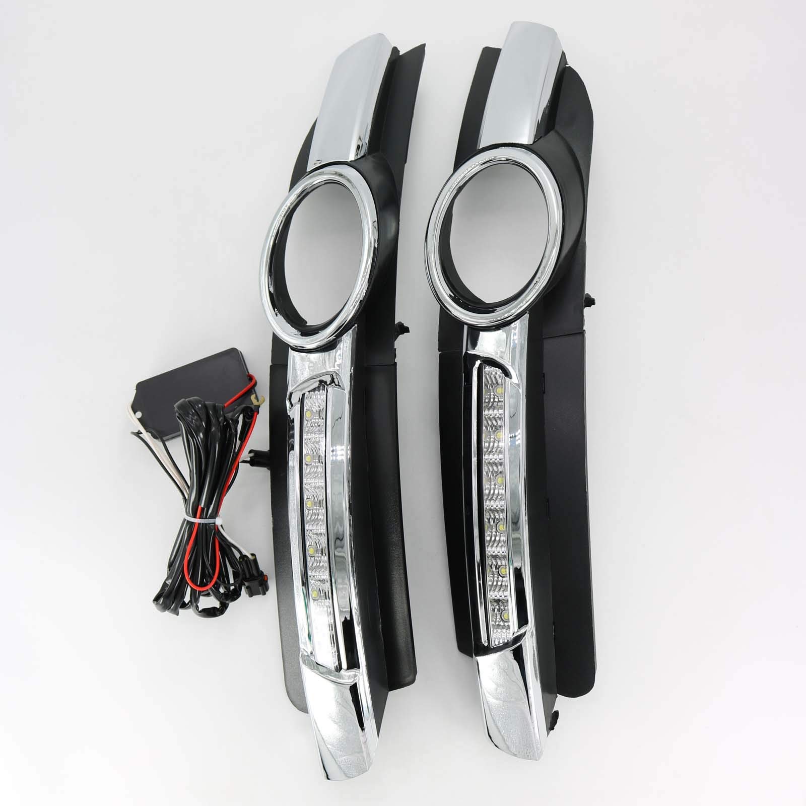 AUDI A6 C6 2005-2008 LED DRL Daytime Running Lights with Fog Lamp Hole - Waterproof Wiring Harness for Enhanced Visibility & Style (Perfect for Night Driving & Foggy Conditions)