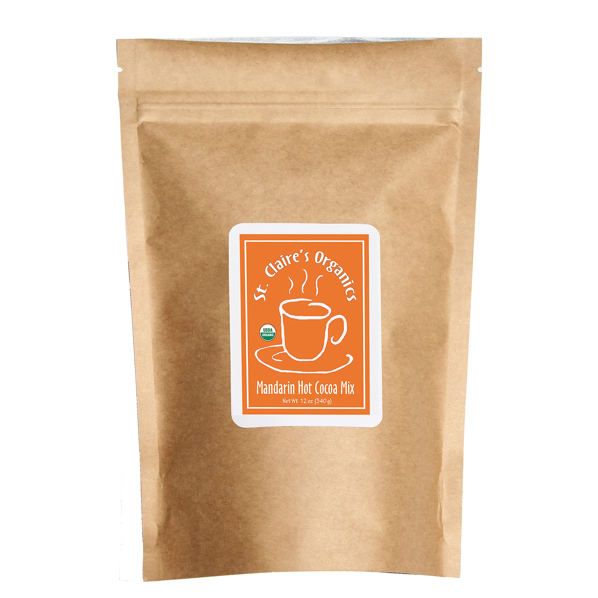 Organic Gourmet Hot Cocoa Mix by St. Claire's - 12oz Bag (20 Servings) | Allergen-Free, Vegan, Non-GMO, Gluten-Free | Made in Dedicated Allergen-Free Facility | Perfect for Winter Warmth, Holiday Gifts & Cozy Family Moments