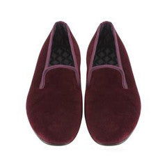 KNIGHTSBRIDGE AUBERGINE VELVET SLIPPERS - Women's Soft Velvet House Shoes for Indoor Comfort | Perfect for Lounging, Relaxing & Spa Days