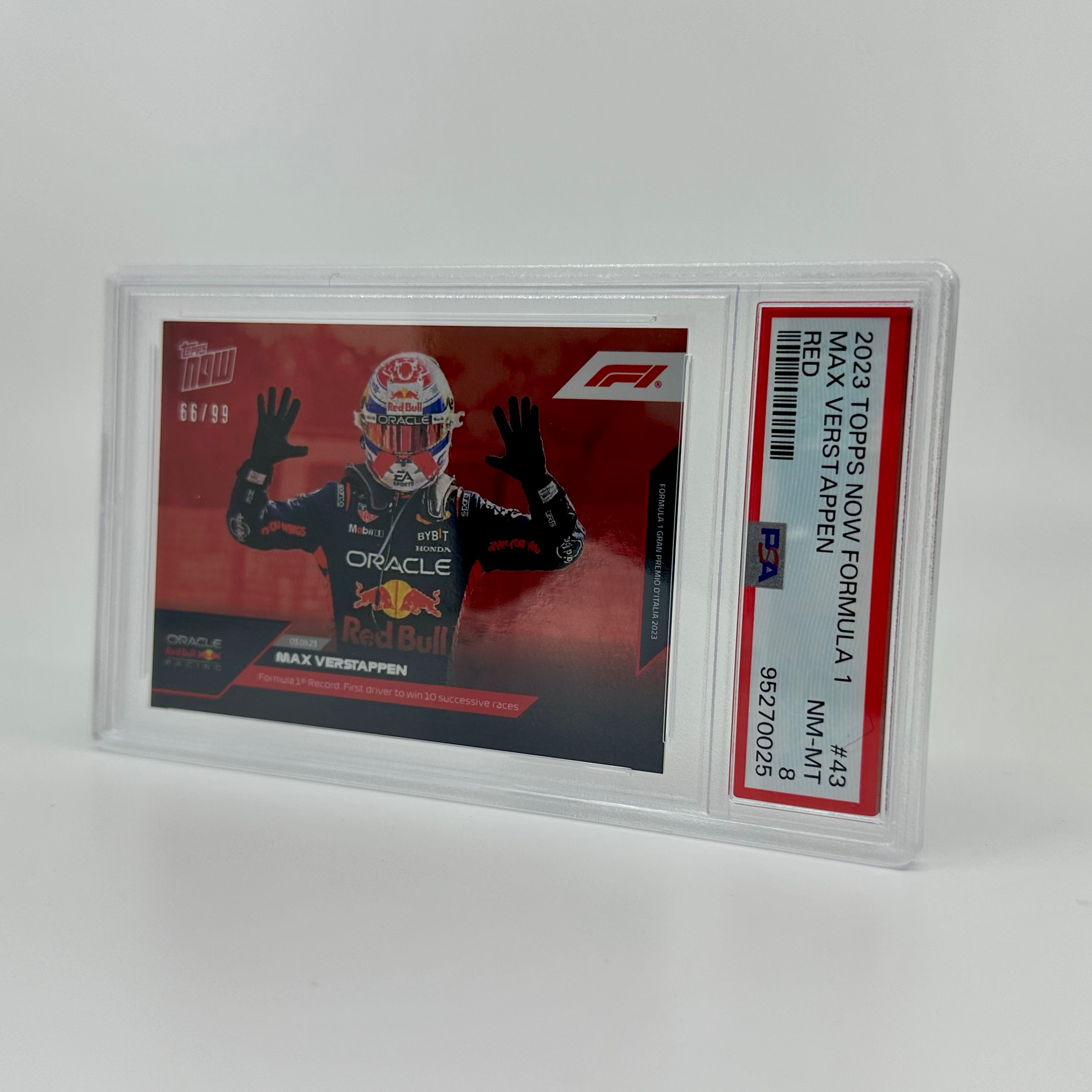 PSA 8 Graded Max Verstappen #43 Red Bull Racing 1/99 Limited Edition Trading Card - Perfect for F1 Collectors, Sports Memorabilia Displays & Investment Collections