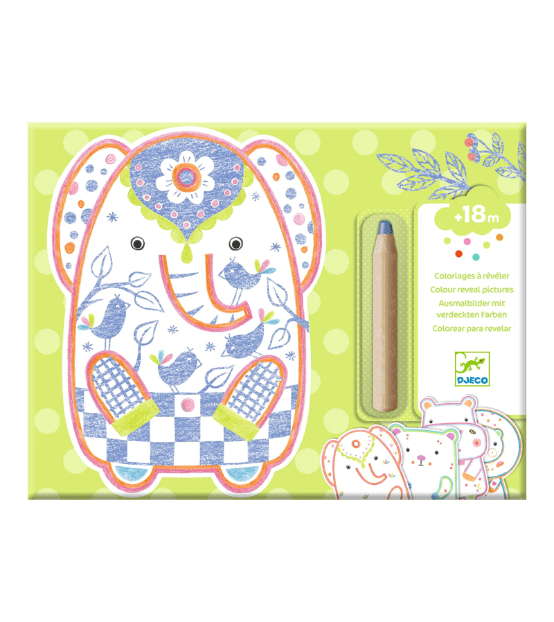 Wild Animals Color Reveal Art Set by Djeco - Fun & Educational Activity for Kids, Perfect for Birthday Gifts & Creative Playtime