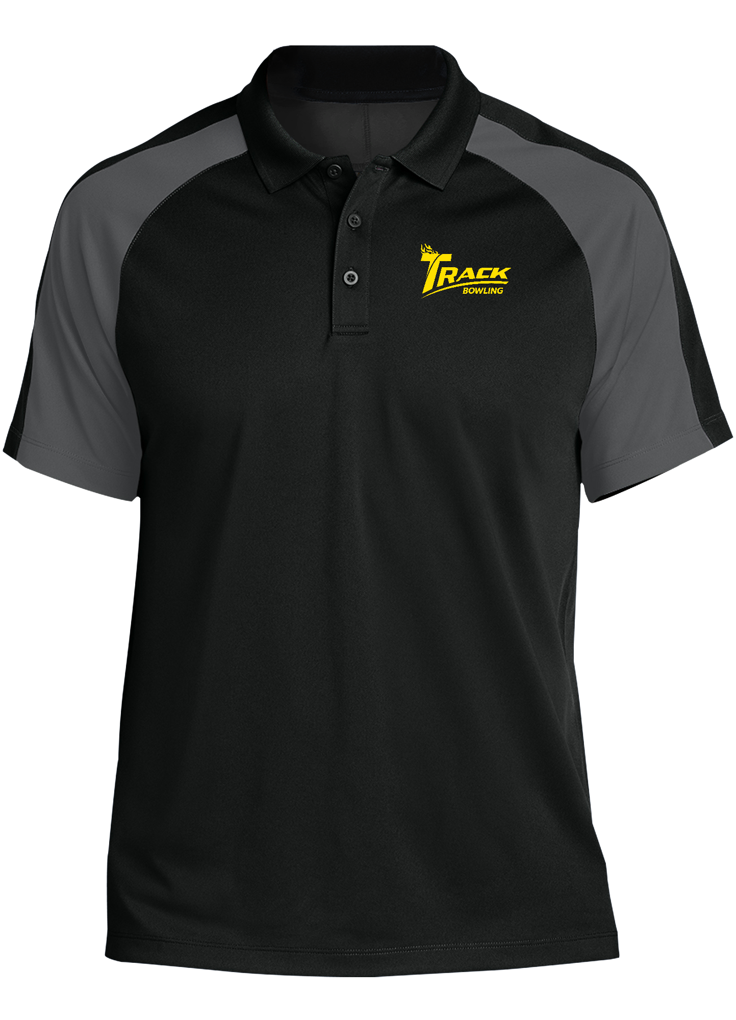 Men's Performance Track Tournament Polo Shirt - Moisture Wicking, Breathable Fabric for Golf, Tennis & Casual Wear - Black/Gray