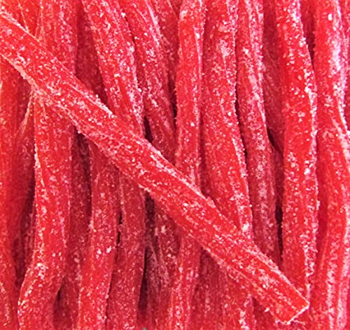 Delicious Sweet & Sour Strawberry Licorice Sticks - 1 lb Bulk Bag | Chewy Red Strawberry Candy Twists | Vegan, Kosher, Made in USA | Perfect for Parties, Gifts & Movie Nights