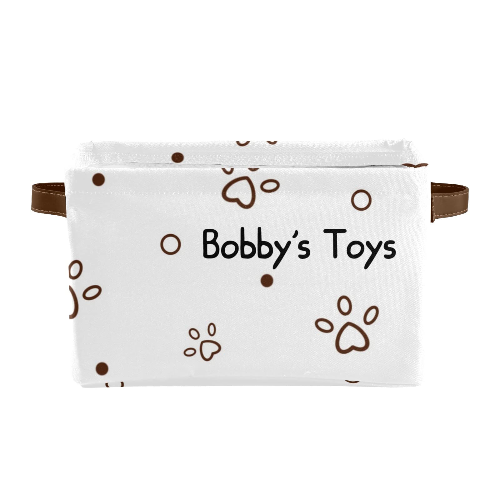 Personalized Pet Footprint Storage Bin with Name - Collapsible Closet Organizer for Clothes, Toys & Nursery Essentials | Perfect for Pet Lovers & Home Organization
