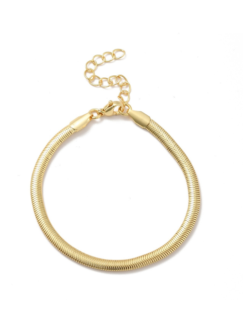 Elegant Herringbone Gold Bracelet for Women - Trendy Stackable Jewelry Gift for Everyday Wear & Special Occasions