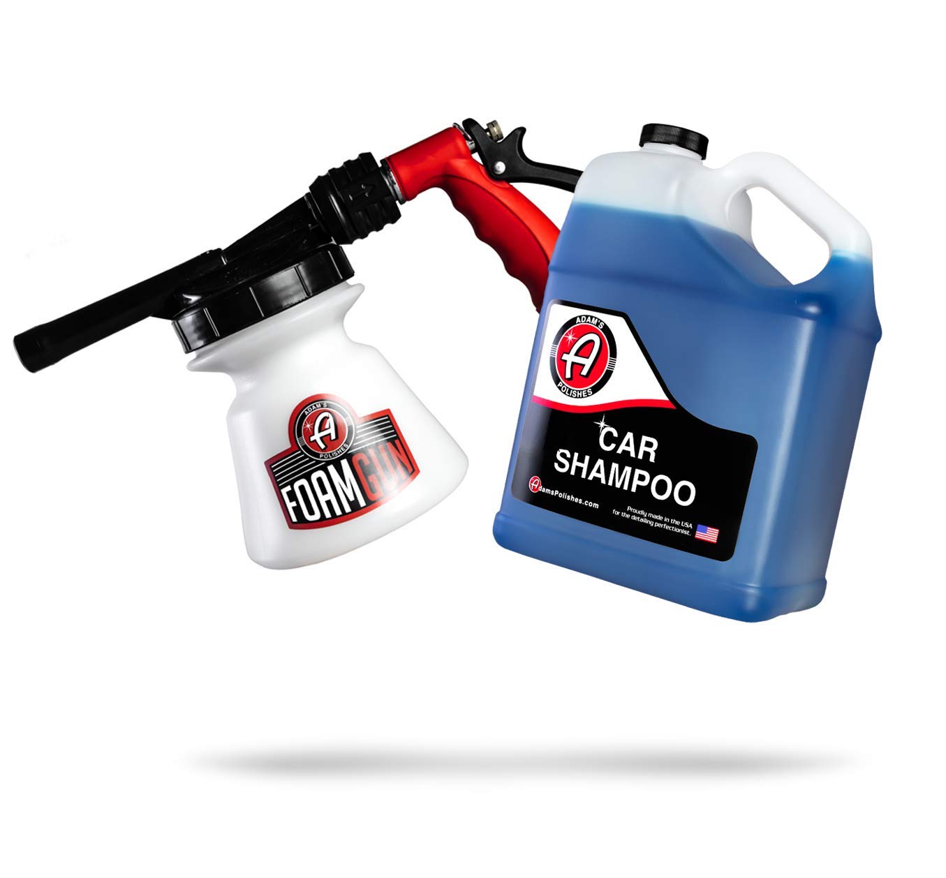 Adam’s Standard Foam Gun & Car Shampoo Kit - High Foam Car Wash Soap with Garden Hose Attachment for Thick Suds | Auto Detailing Supplies for Cars, Trucks & SUVs | No Pressure Washer Needed | Perfect for Home Car Washing, Driveway Cleaning & Vehicle Maintenance