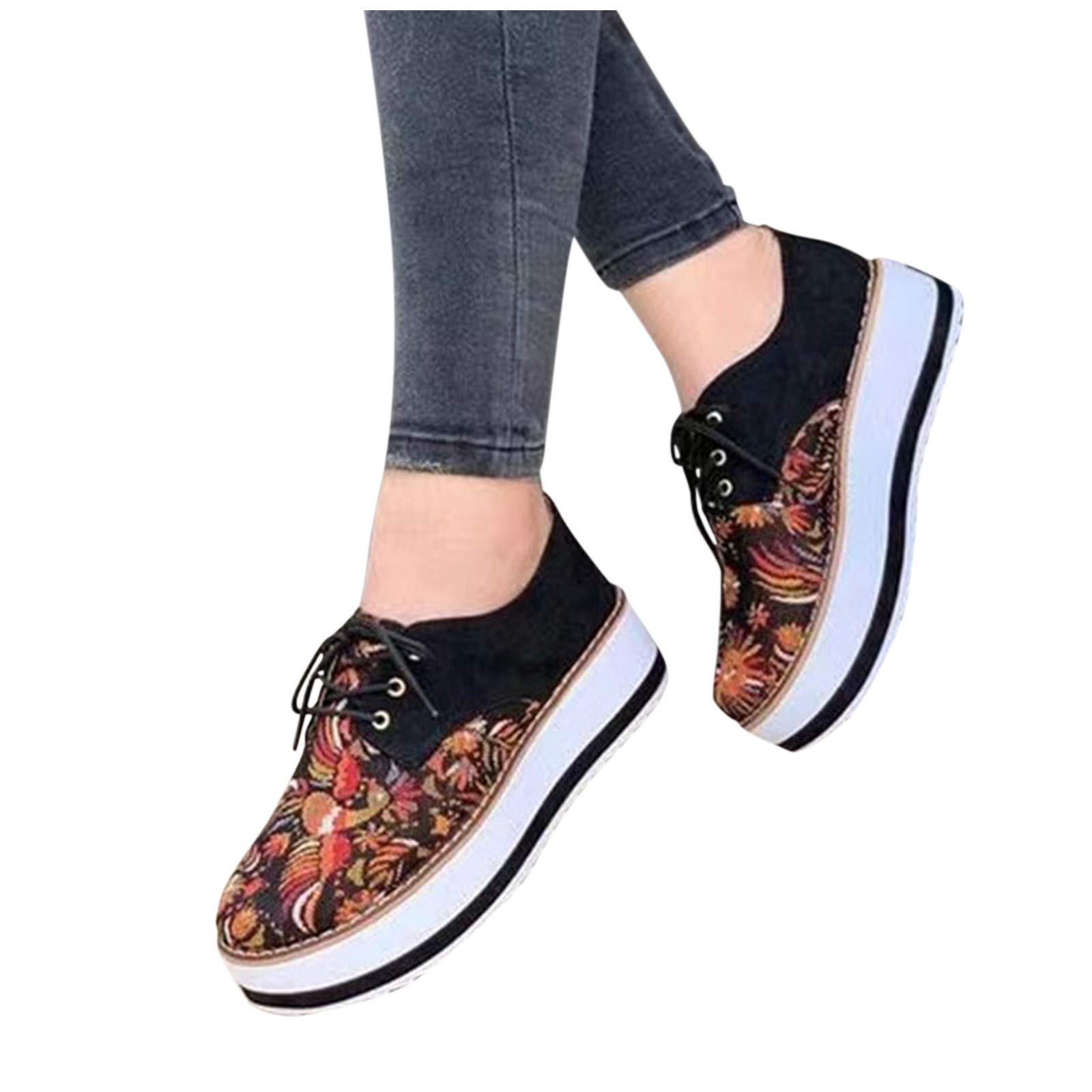 Eduavar Women's Walking Shoes - Fashion Slip-On Flatform Sneakers for Travel, Running & Work - Comfortable Loafers for Everyday Wear & Casual Outings