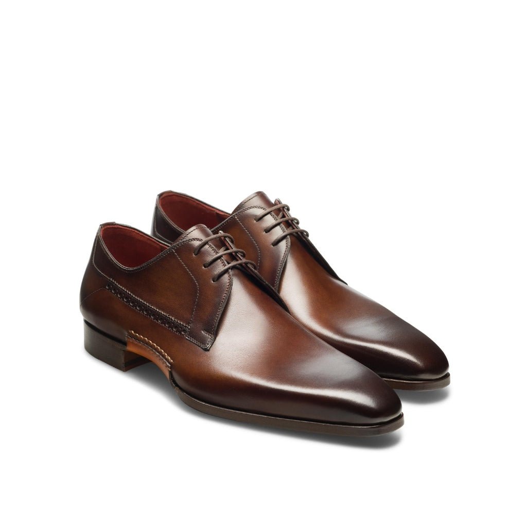 MAGNANNI Douglas Men's Leather Lace Up Dress Shoes in Tobacco Brown - Perfect for Business, Office & Formal Occasions