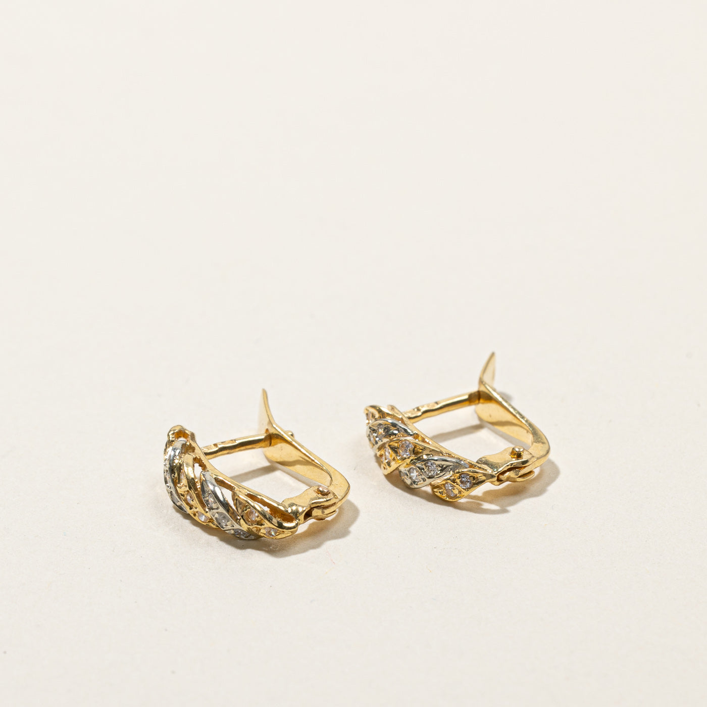 Sparkling Diamond Textured Huggie Earrings | 0.10ctw Genuine Diamond Hoop Earrings | Perfect for Everyday Wear, Date Night & Special Occasions