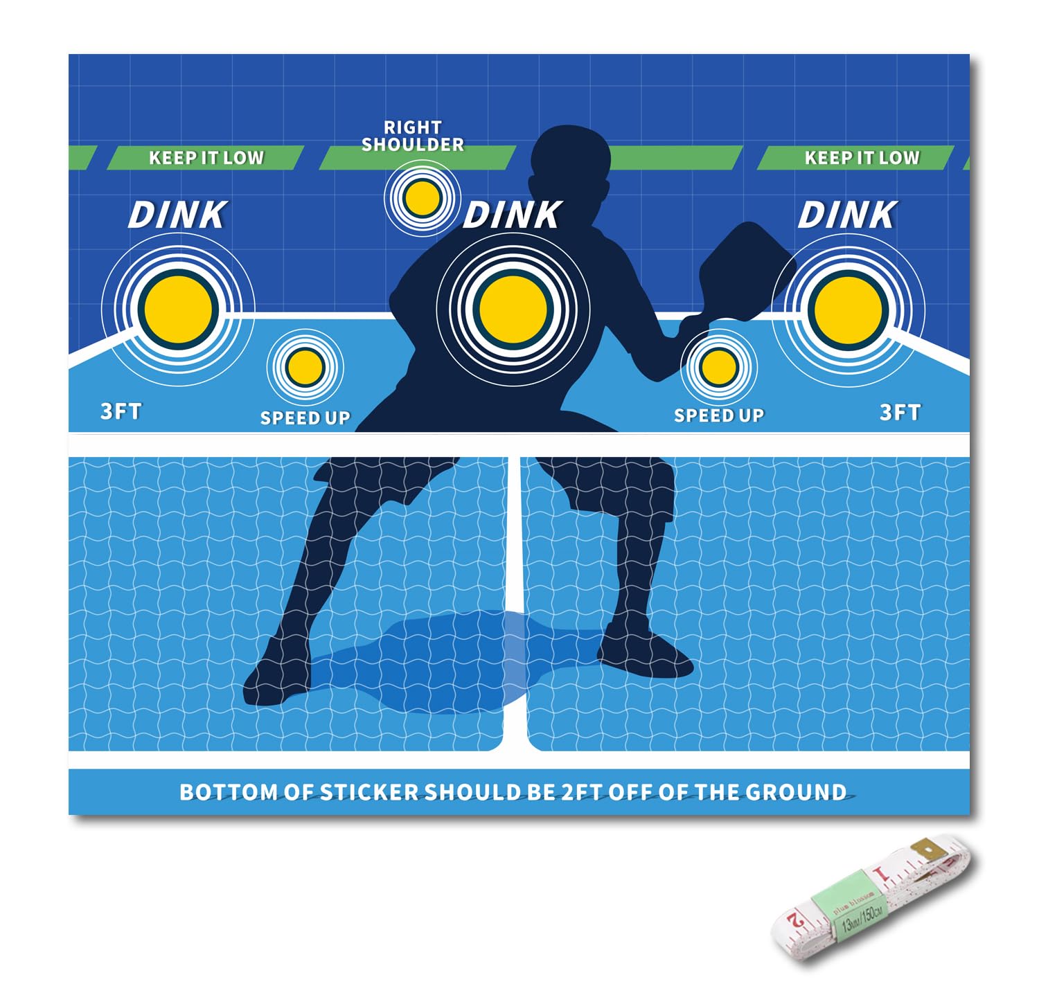 Dink Pad Pickleball Training Wall Rebounder - Portable Pickleball Practice Aid for Solo Drills | Turn Any Wall into a Pickleball Court | Perfect for Backyard, Garage & Indoor Training