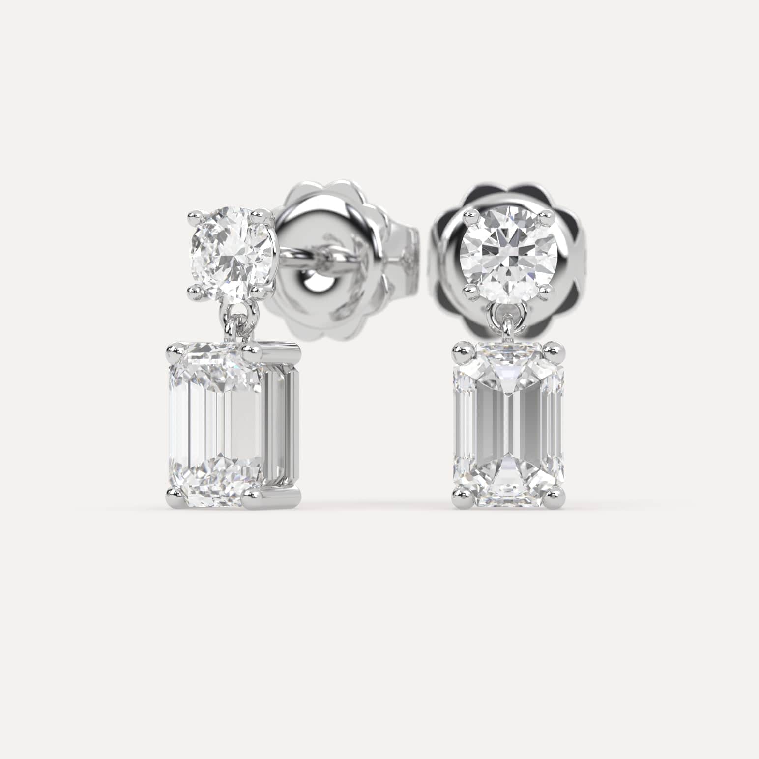 2 Carat Emerald Diamond Drop Earrings for Women - Elegant Dangling Earrings for Wedding, Party & Special Occasions