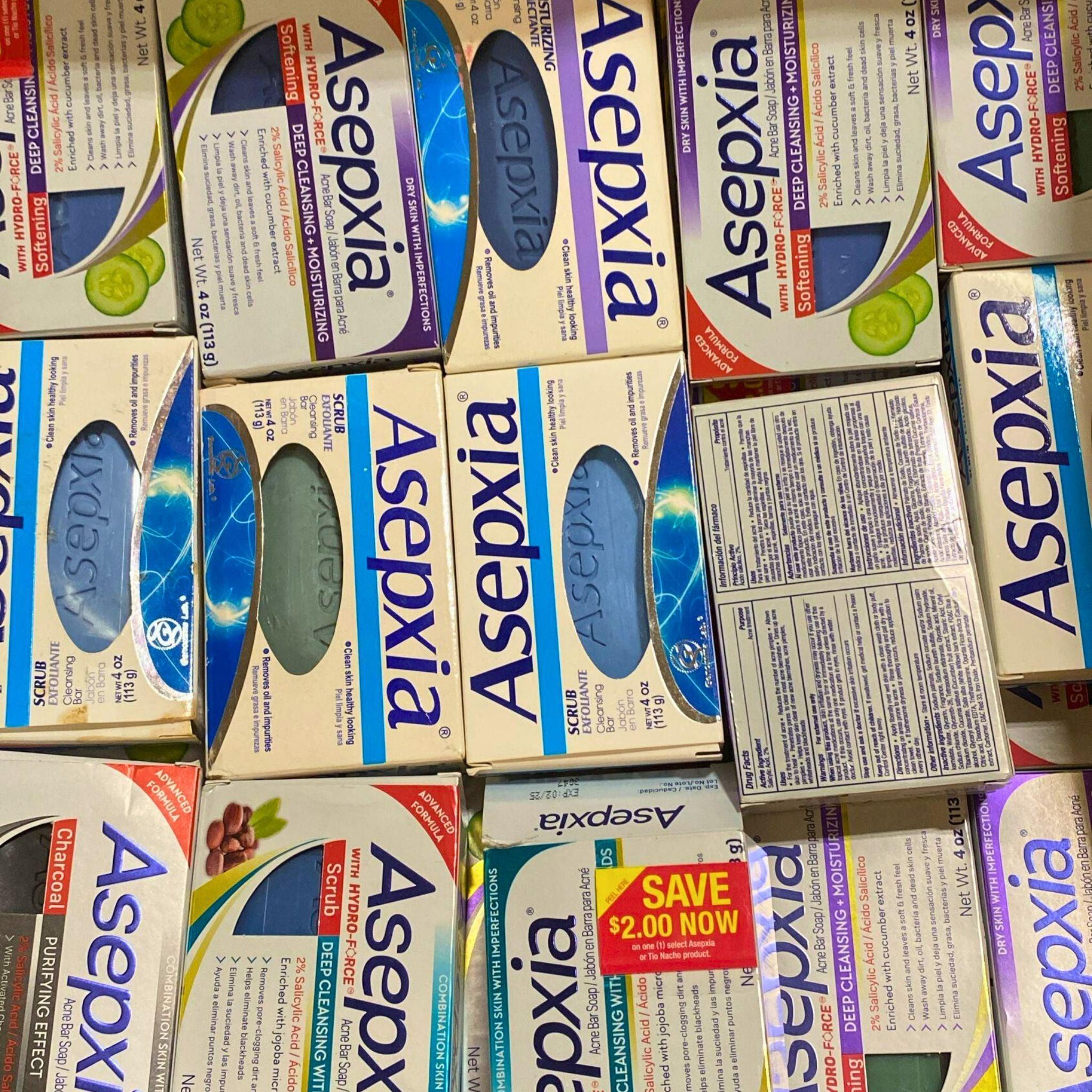 Asepxia Acne Bar Soap - 40-Piece Assorted Mix (4oz Each) | Gentle Cleansing for Oily & Acne-Prone Skin | Perfect for Daily Face & Body Wash