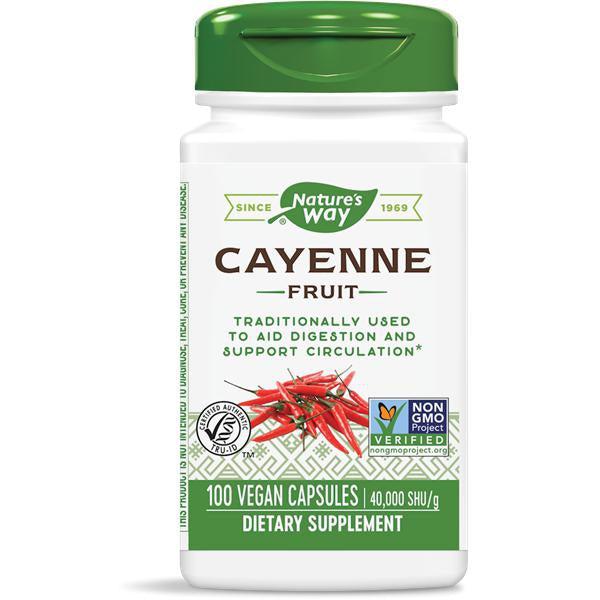 Nature's Way Cayenne Fruit Capsules - Organic Cayenne Pepper Supplement for Digestion & Metabolism Support - Perfect for Cooking, Detox & Weight Management