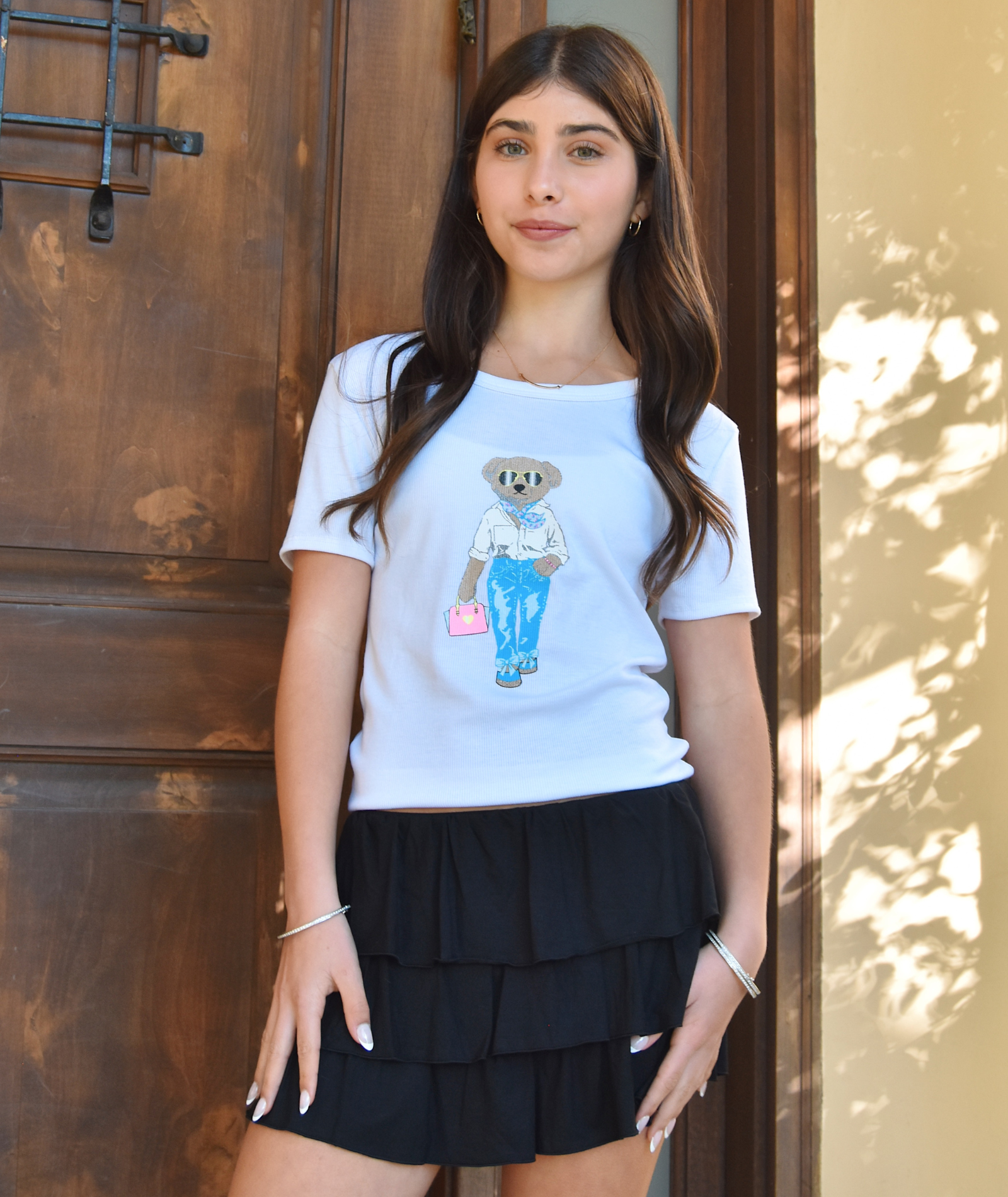 Firehouse Girls Cool Teddy Baby Tee - Soft Cotton Cute Teddy Bear Graphic T-Shirt for Toddlers | Perfect for Playdates, Daycare & Family Photos