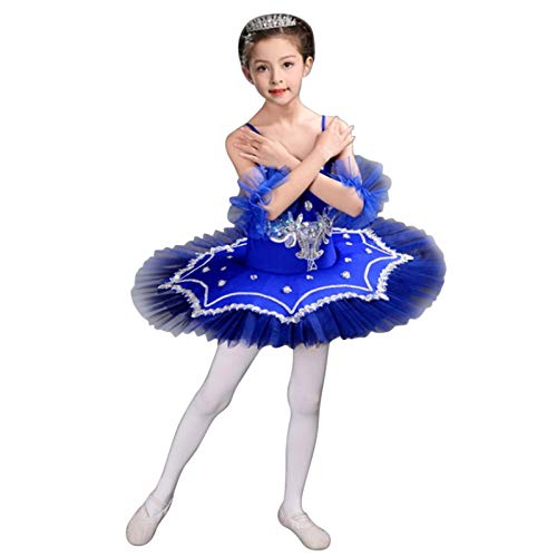 UNIROSE Floral Ballet Dress for Girls - Sparkling Princess Tutu Skirt with Tights - Perfect for Dance Recitals, Ballet Classes, and Special Occasions