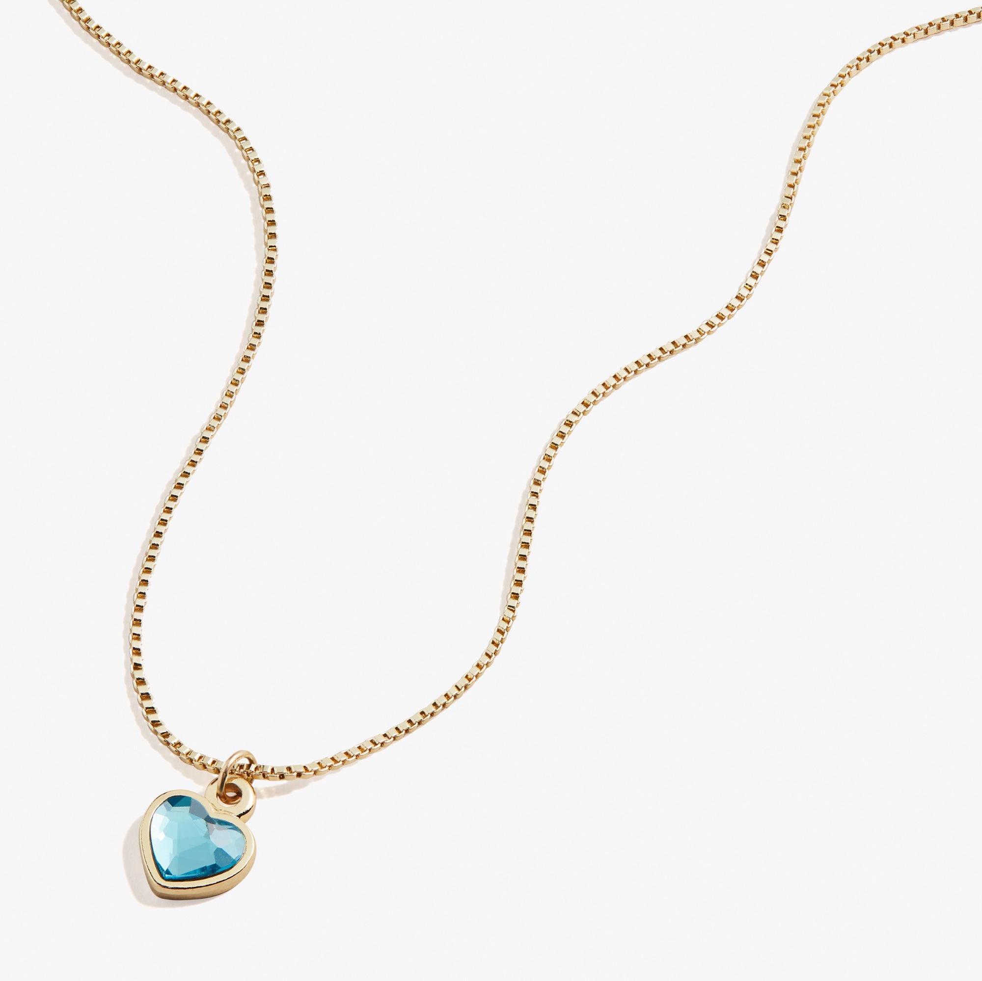 Aquamarine Heart Necklace - March Birthstone Jewelry for Women, Sterling Silver Pendant with 18