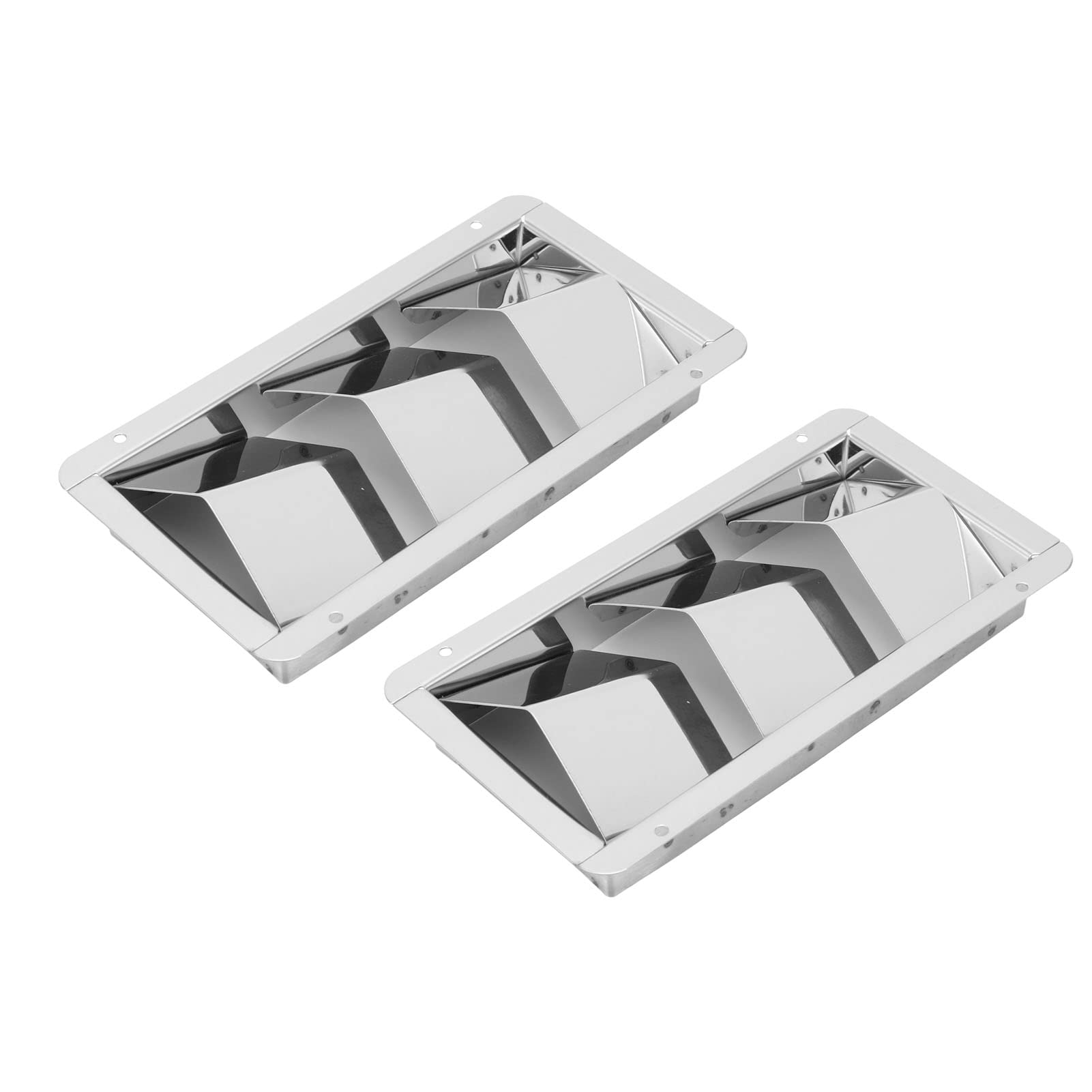 Uxsiya 304 Stainless Steel Boat Louvers - Pair of Rectangle Marine Vent Shutters (210x110mm) with Polished Finish - Perfect for Boat Ventilation & Replacement Parts | Ideal for Yachts, Sailboats & Marine Applications