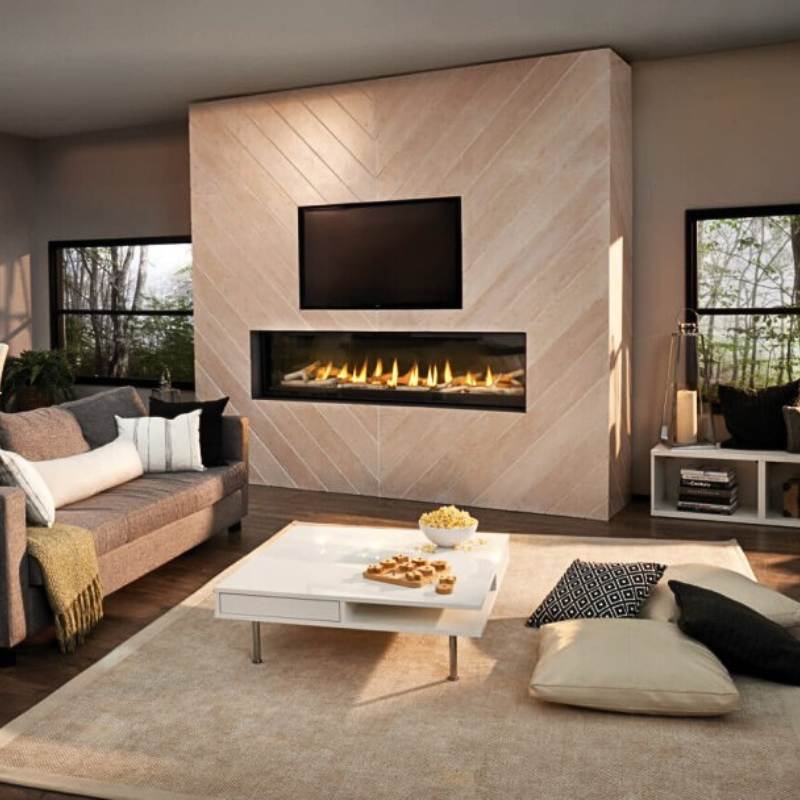 Napoleon Luxuria 74 Linear Direct Vent Gas Fireplace - LVX74NX | Modern Home Heating Solution for Living Rooms & Patios
