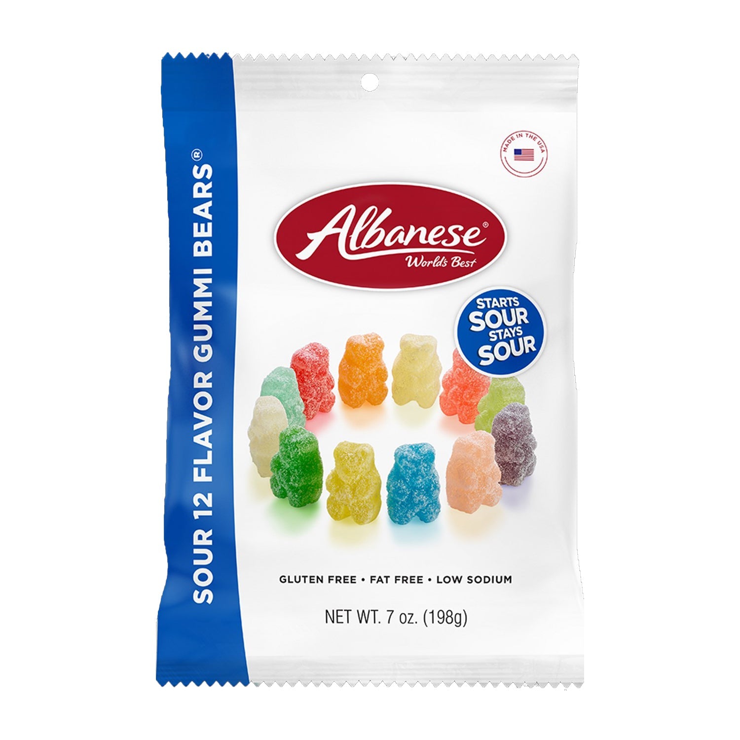 Albanese Sour Gummy Bears - 7oz Bags (Pack of 12) | Bulk Candy for Parties, Movie Nights & Office Snacks