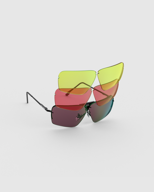 RIACT A.I.™ Edge Frame & 3 Lens Kit - Matte Black Smart Glasses for Photography, Vlogging & Outdoor Adventures