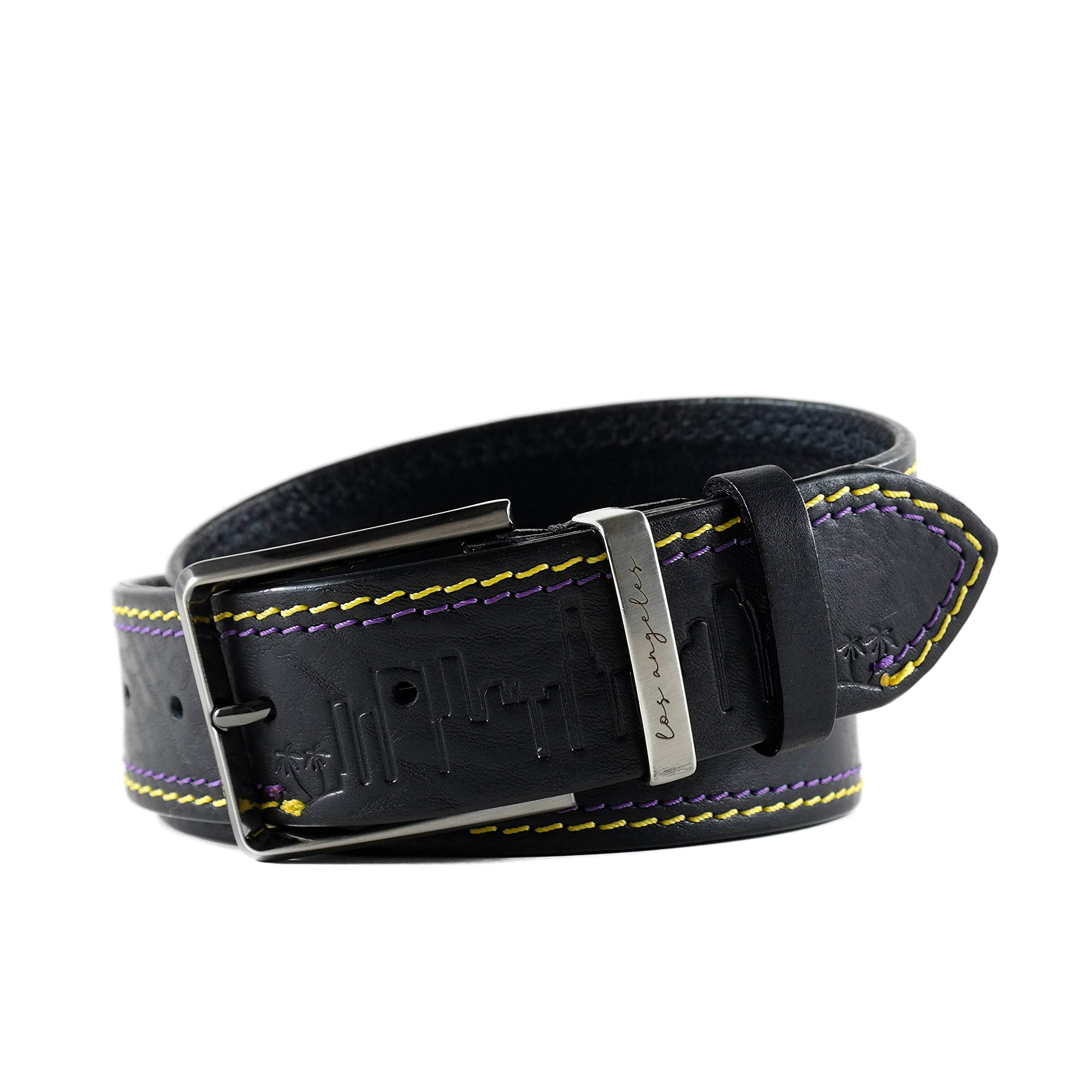 Premium Handmade Full Grain Leather Belt for Men - Black Casual Jeans Belt | Genuine Leather Dress & Work Belt | Perfect for Office, Casual Wear & Patriotic Style (beSkyline x HoffeBelts)