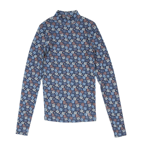 Luna Mae Floral Print Mock Neck Blouse - Elegant Women's Tops for Work, Office & Casual Wear | Trendy Spring Summer Fashion