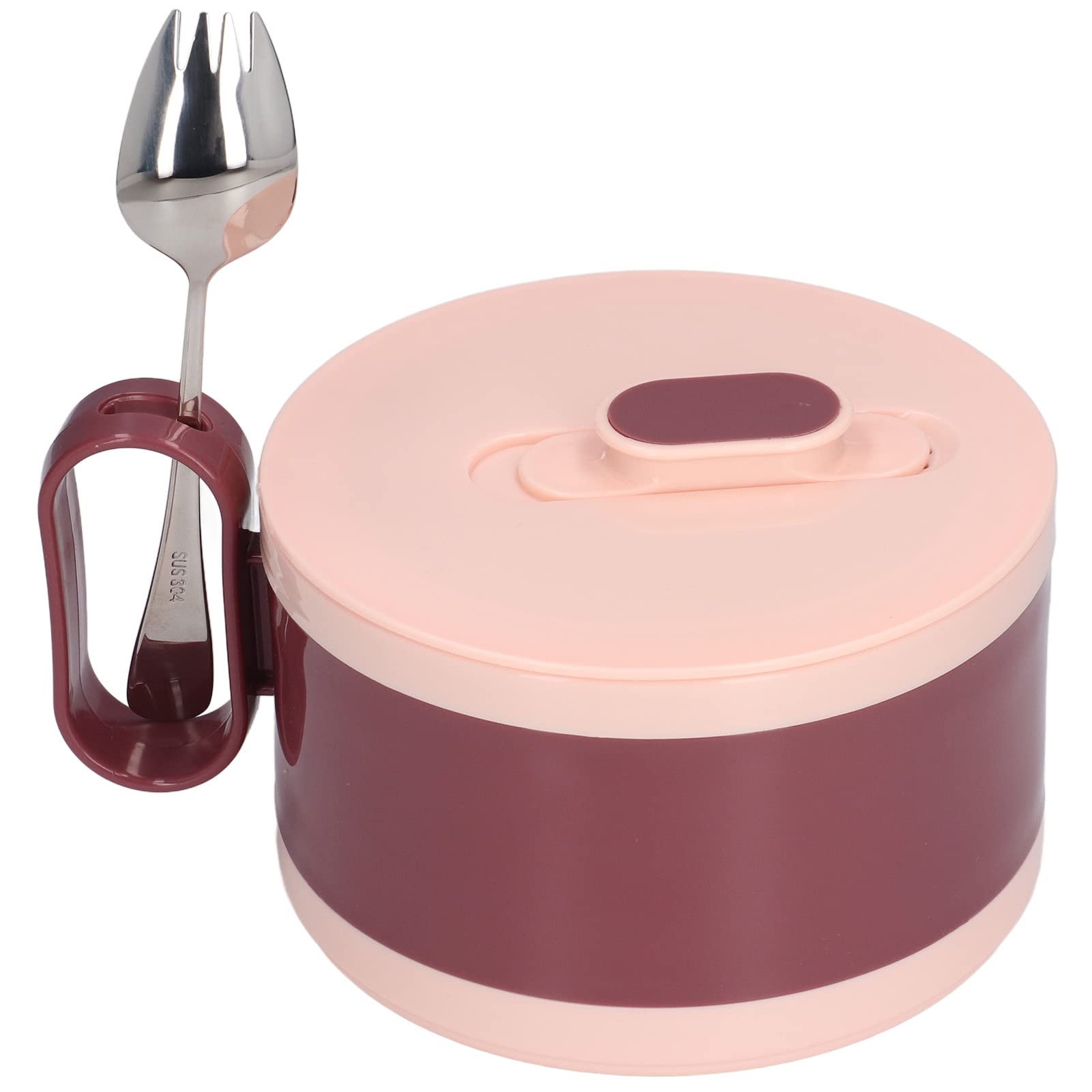 Premium Stainless Steel Ramen Bowl with 304 Spoon - Large Multifunctional Soup Bowl for Office, Home & Travel - Microwave Safe Fast Food Cup for Students & Professionals (Taro Purple) - Perfect for Instant Noodles, Cereal, Salad & Meal Prep