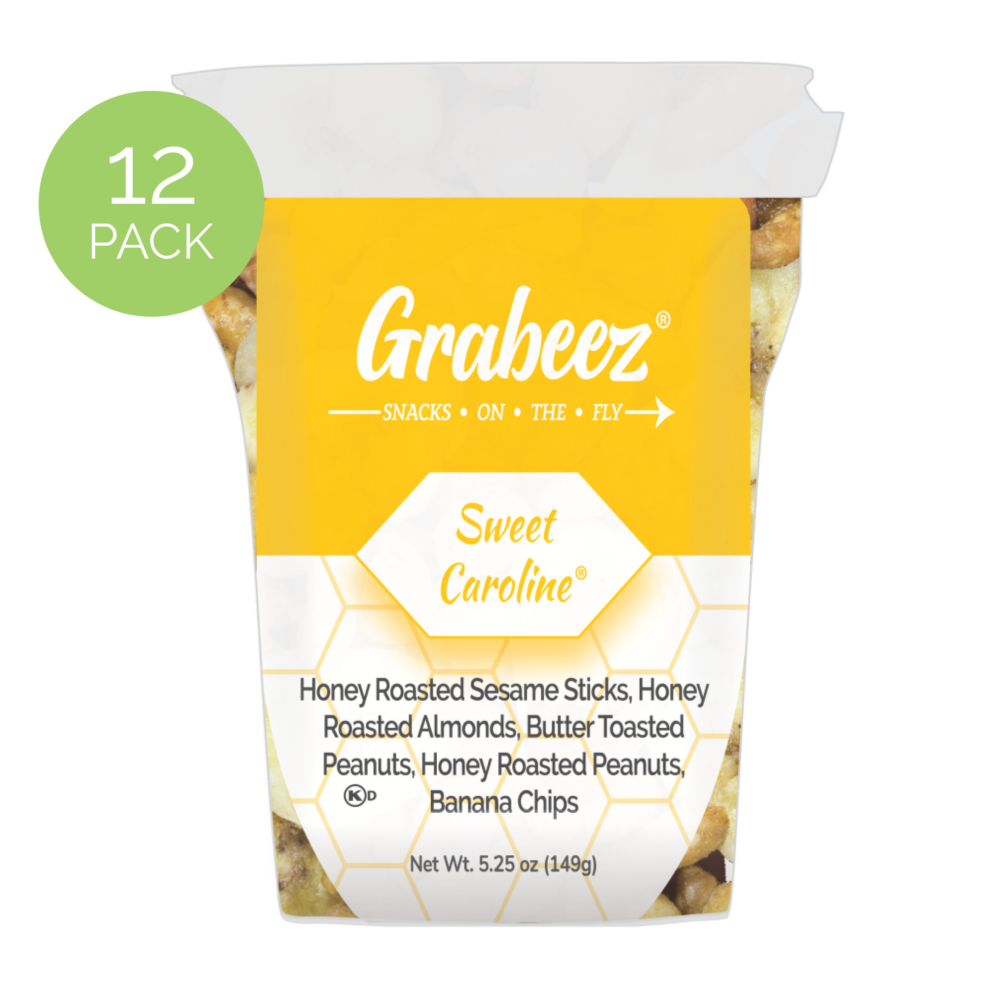 Sweet Caroline® 12-Pack Grab & Go Snack Cups, 5.25oz Each - Perfect for School Lunches, Picnics, and On-the-Go Snacking