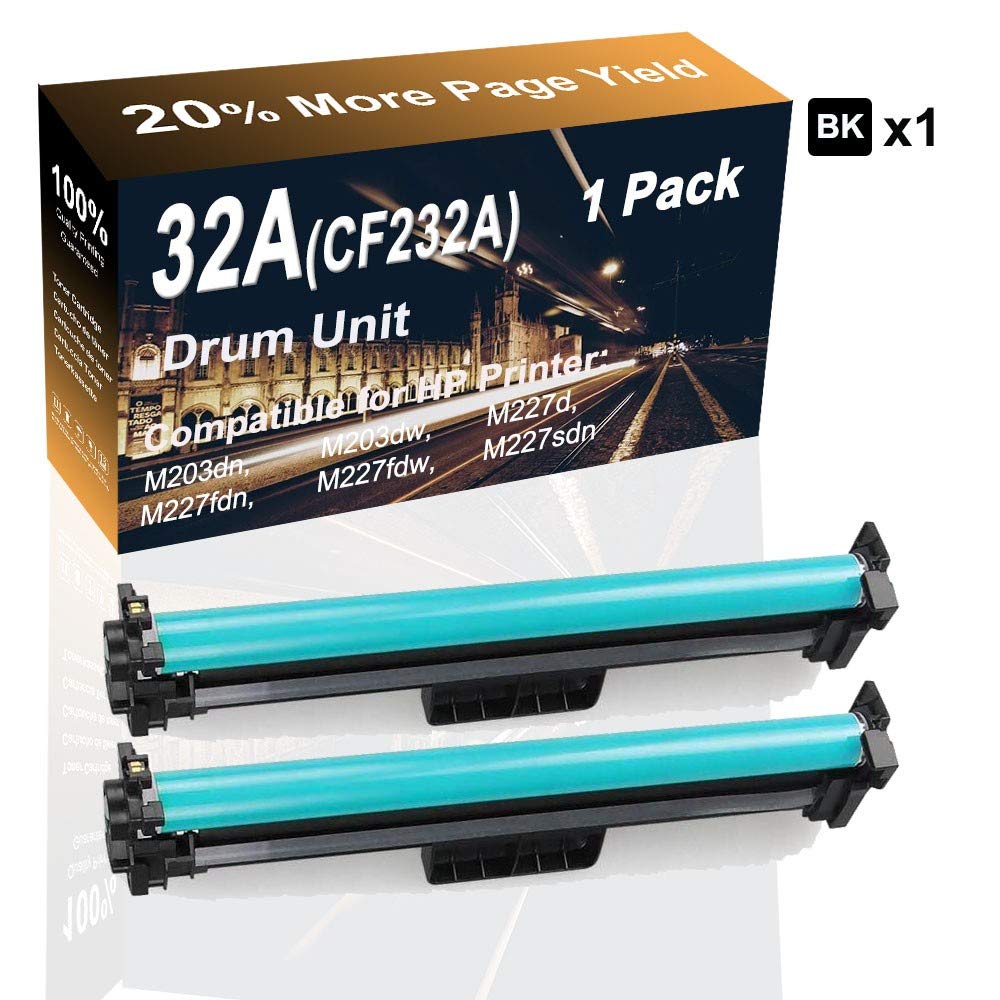 2-Pack High Yield 32A CF232A Laser Drum Unit - Compatible with HP LaserJet Pro M203d/M203dn/M203dw Printers (Black) | Replacement Toner Cartridge for Office & Home Printing Needs