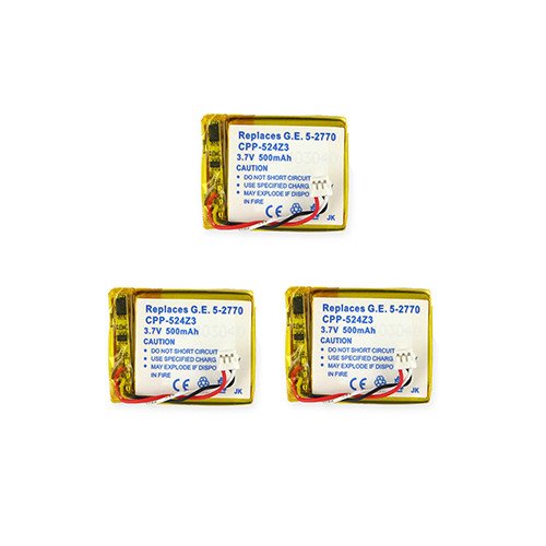 GE 5-2770 Cordless Phone Battery Combo Pack - 3 x EM-CPP-524Z3 Replacement Batteries for Home & Office Phones | Long-Lasting Power Solution