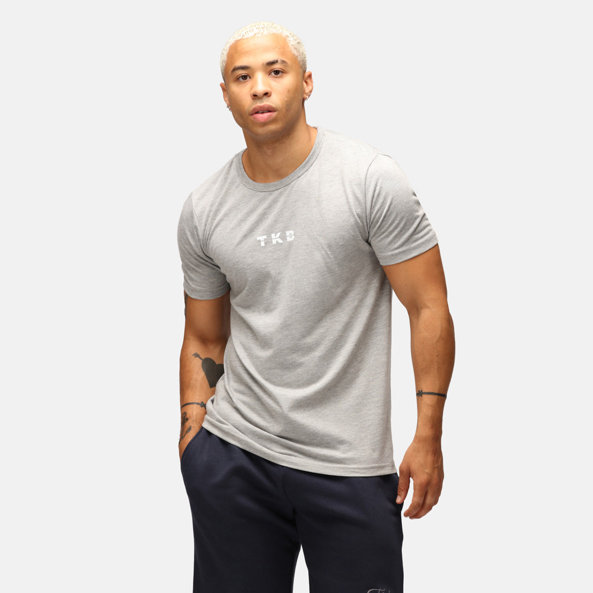 Premium TKB Men's Grey Tri-Blend T-Shirt - Soft & Comfortable Casual Tee for Everyday Wear, Gym, and Outings