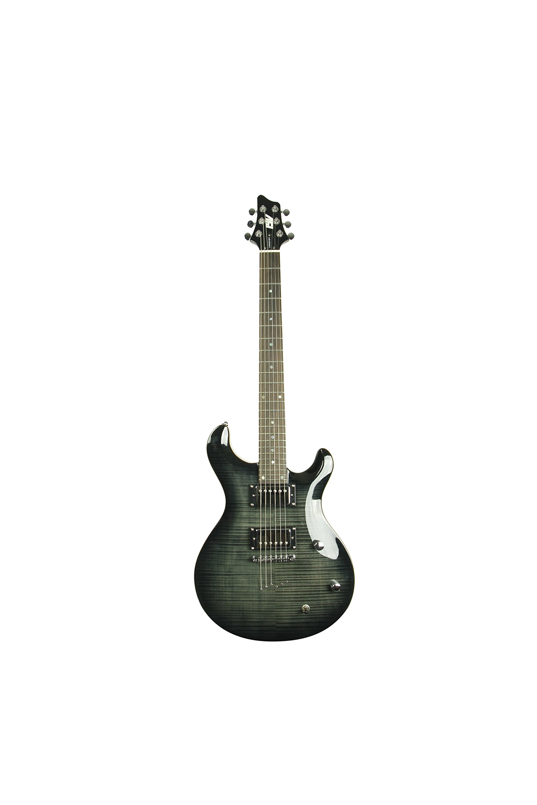 IYV 6-String IP-350 TBK PRS Solid-Body Electric Guitar in Transparent Black - Perfect for Rock, Blues & Stage Performances