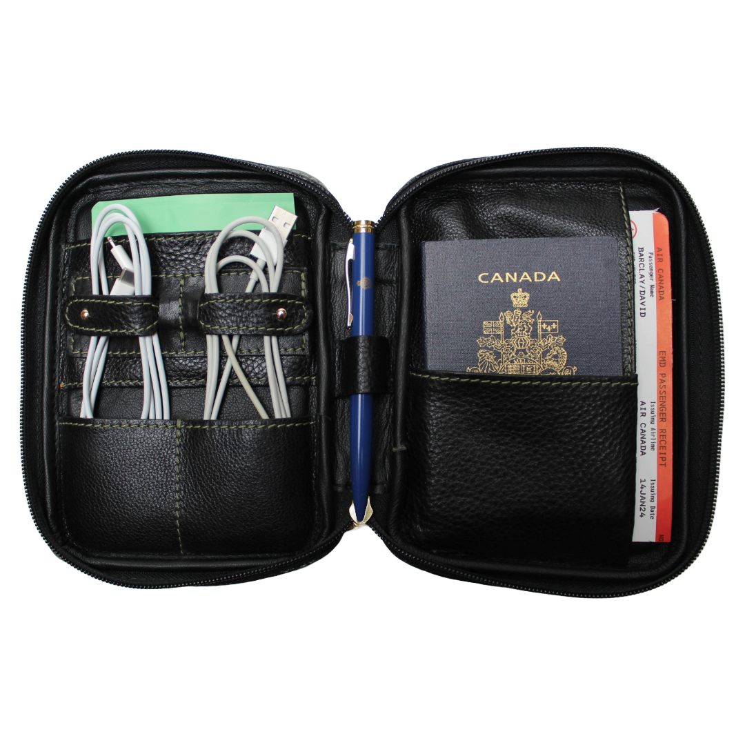 Premium Brown Leather Travel Organizer - Compact & Durable for Passport, Tickets & Essentials | Perfect for Business Trips & Vacations
