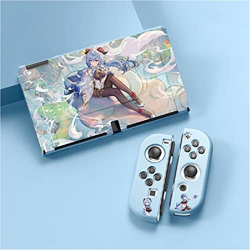 Anime Nintendo Switch OLED Case - Soft TPU Protective Cover for Switch OLED with Genshin Impact, Honkai Impact & Arknights Characters - Matte Frosted Finish - Perfect for Gaming, Travel & Daily Use