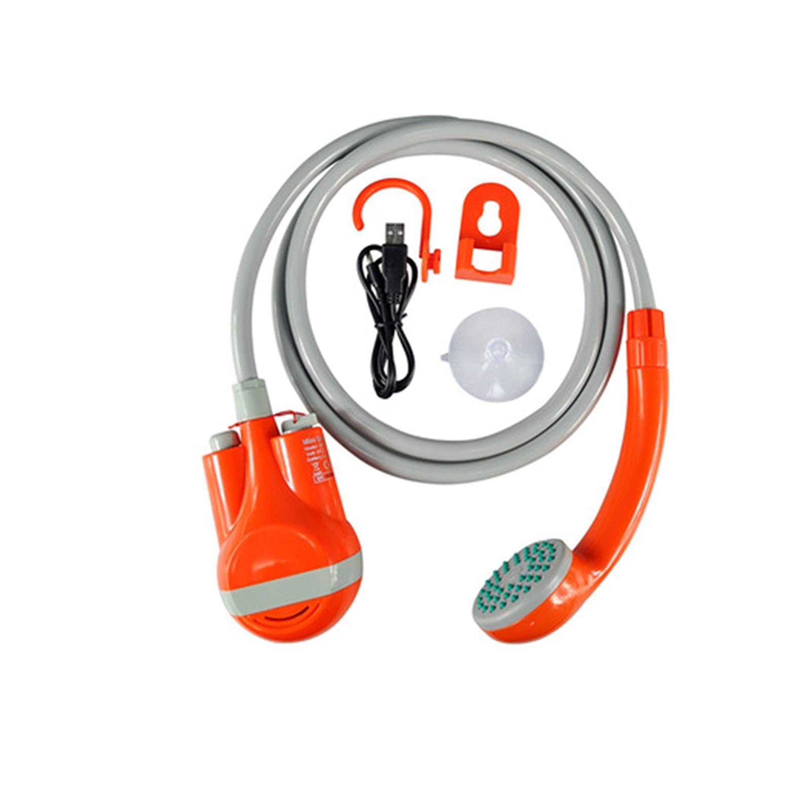 Portable Outdoor Shower with Submersible Pump - Lightweight Camping Shower for Hiking, Beach, RV & Emergency Use - Orange