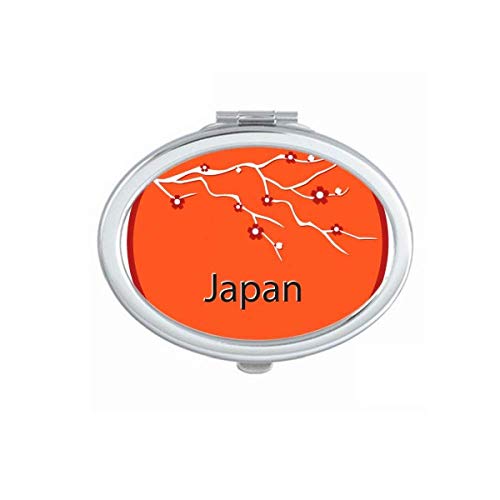 DIYthinker Japanese Sakura Art Pattern Portable Folding Mirror - Double-Sided Hand & Makeup Mirror for Travel, Home Vanity, and Cosmetics (Japan Culture Inspired Design)