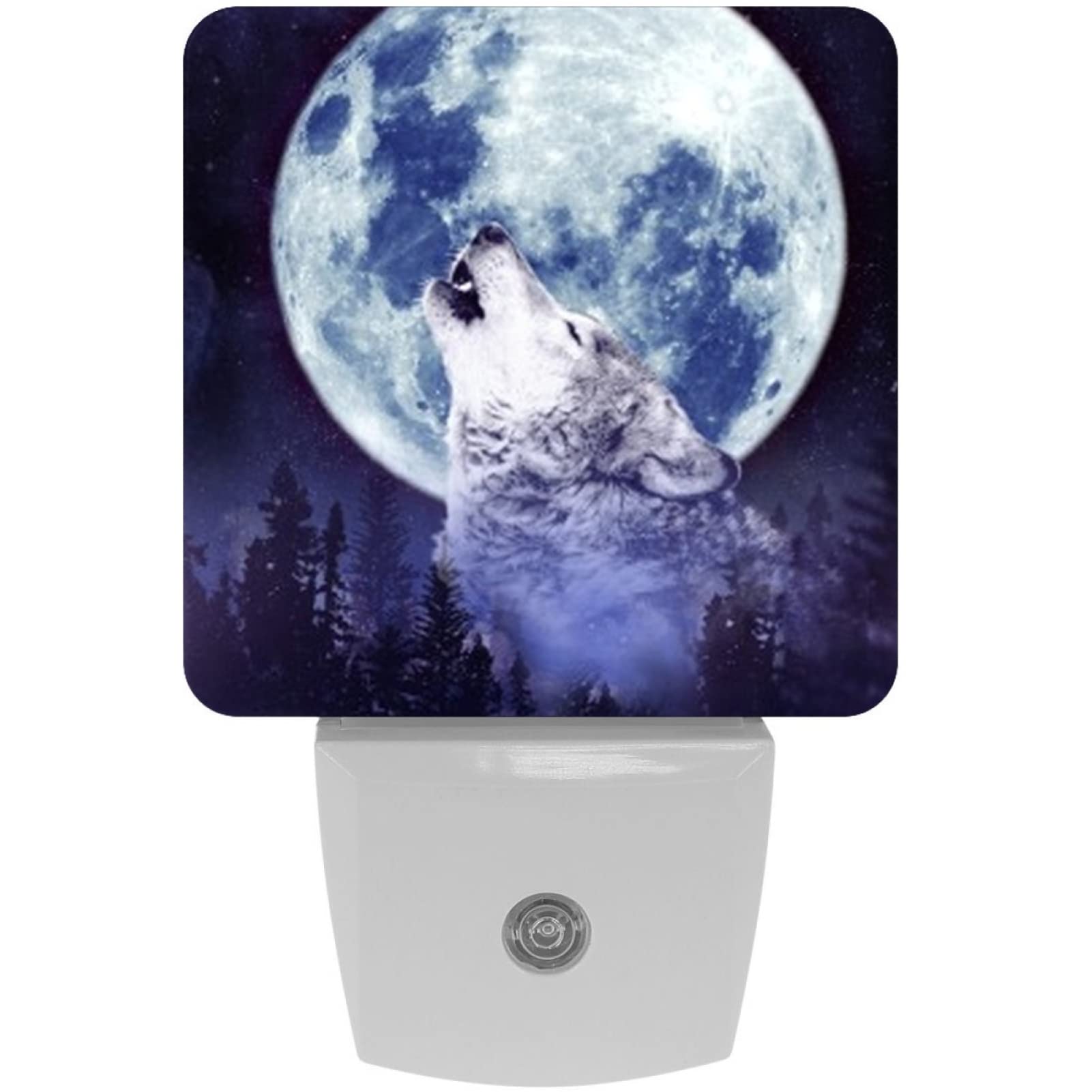 Wolf Howling Night Light - Auto Sensor LED for Bedroom, Kids Room & Hallway - Energy Saving Nightlight
