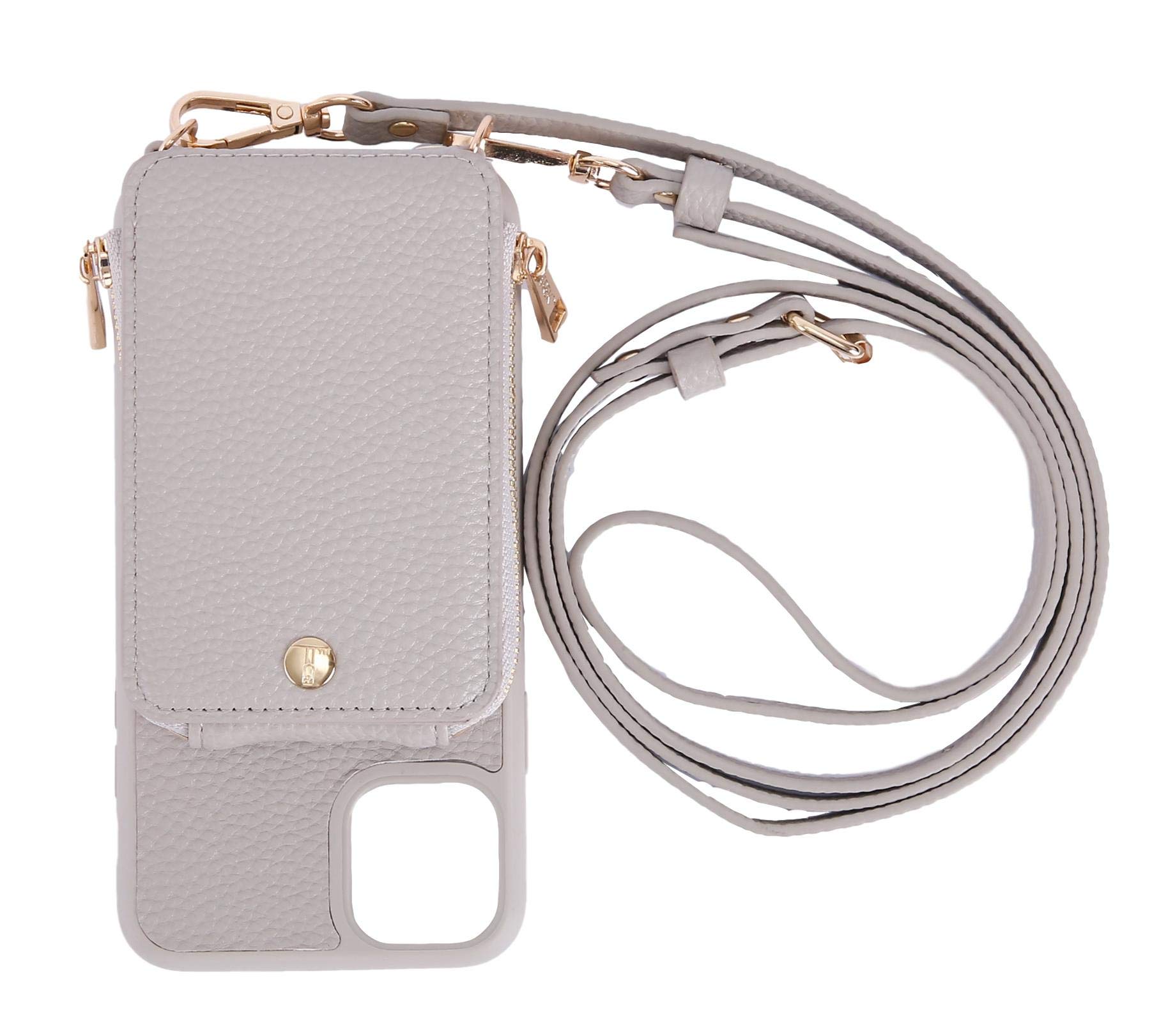 iPhone 11 Pro All-in-One Crossbody Phone Case & Wallet (Gray) - Hands-Free Convenience for Travel, Shopping, and Everyday Use