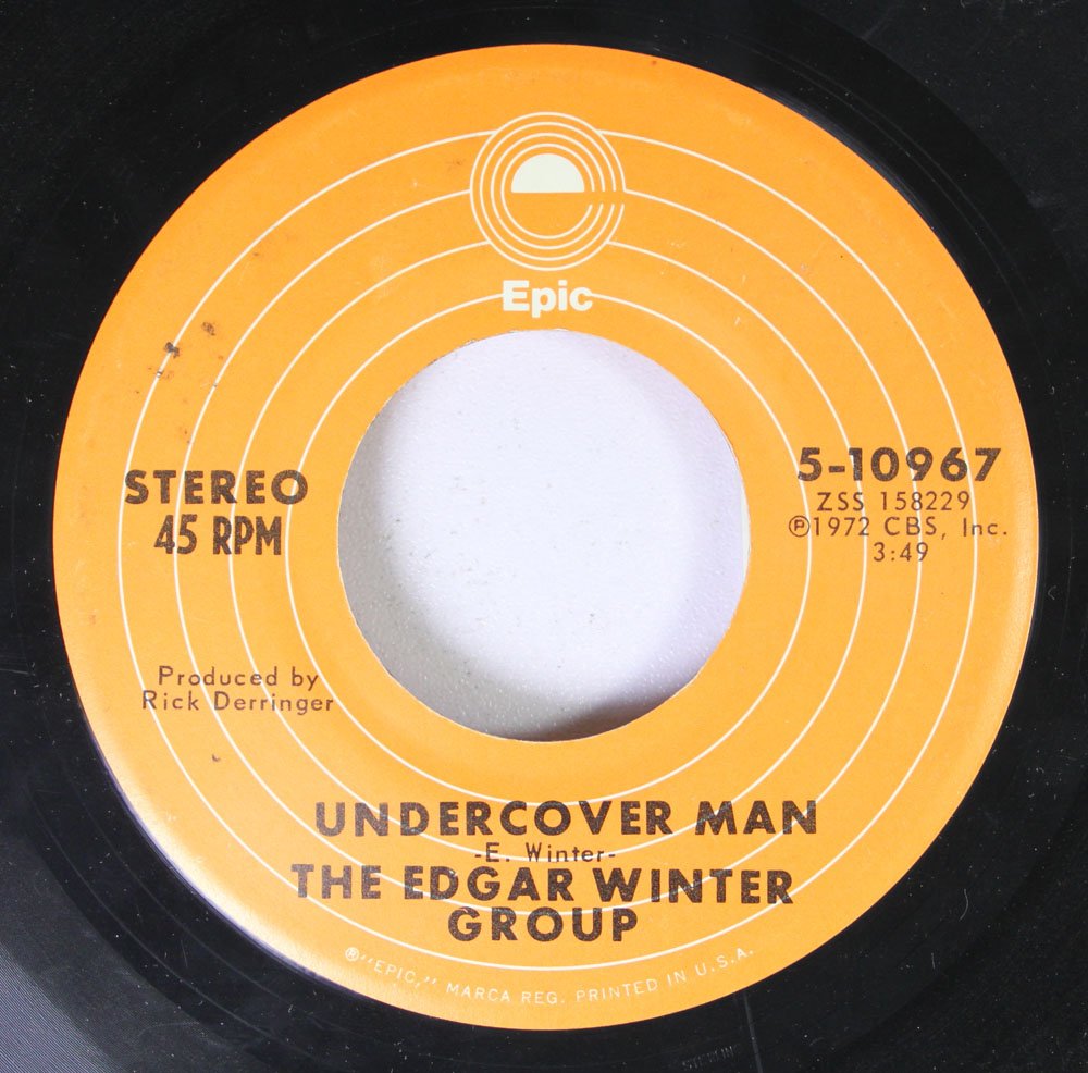 Edgar Winter Group 45 RPM Vinyl Record - Undercover Man / Frankenstein - Classic Rock Collectible for Music Enthusiasts & DJs