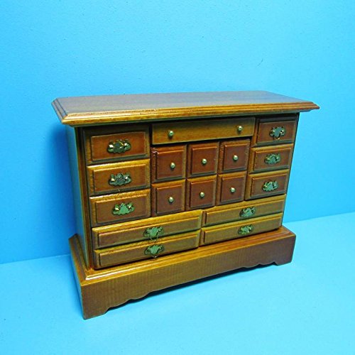 Walnut Dollhouse Miniature Bedroom Dresser with Multiple Drawers - My Mini Fairy Garden Accessories for Indoor & Outdoor Decor | Perfect for Dollhouse Bedrooms, Fairy Gardens, and DIY Miniature Projects