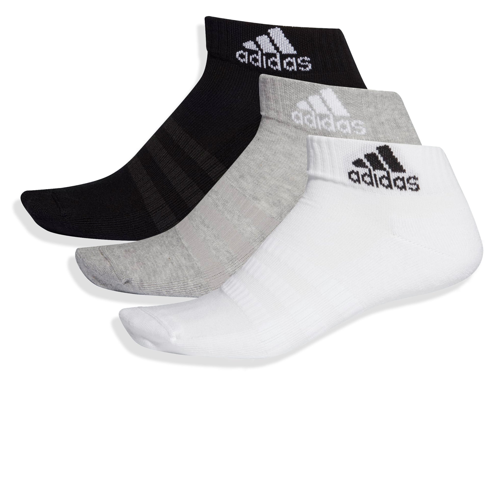 Adidas Cushioned Multi-Color Ankle Socks - 3 Pairs Pack for Running, Gym & Everyday Comfort