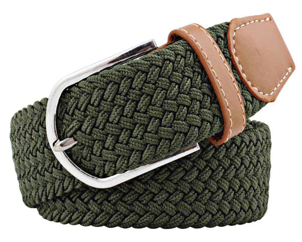 BaiX Stretch Woven Canvas Braided Belt for Women & Men - Adjustable Jeans Belt for Casual Wear, Work & Everyday Outfits