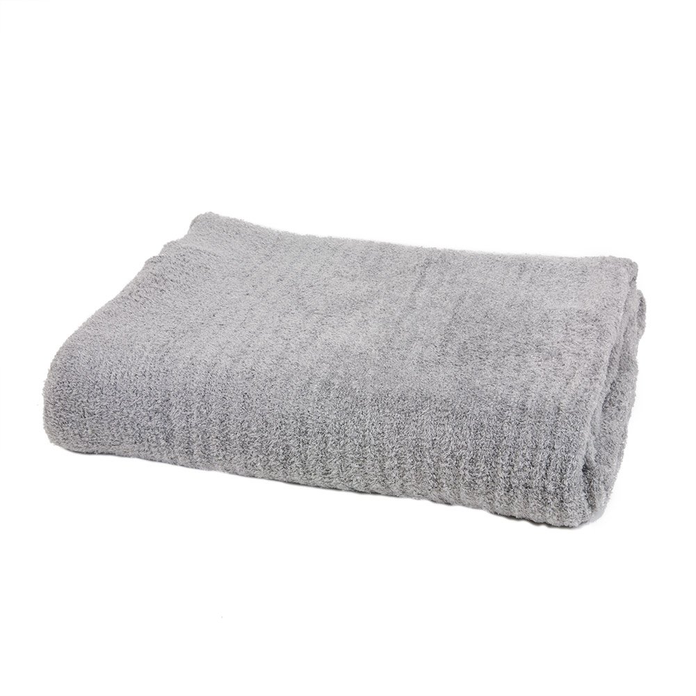 Barefoot Dreams CozyChic Lite Ribbed Throw Blanket - Soft & Lightweight Pewter Gray Knit Throw for Sofa, Bed, Couch - Perfect for Living Room, Bedroom & Home Decor